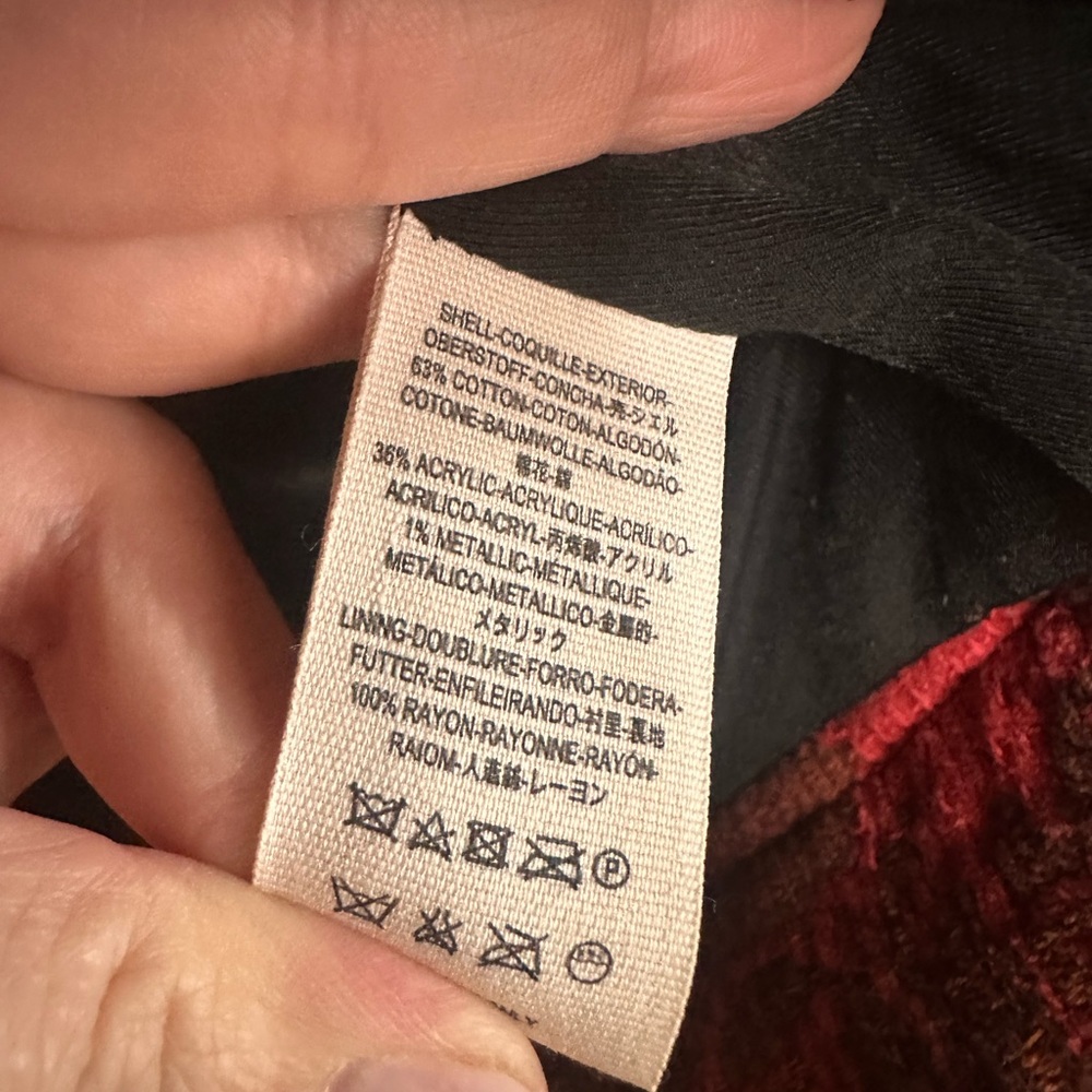 Free People Tapestry Moto Jacket • Red Floral Jacquard • Size M - Picture 4 of 4